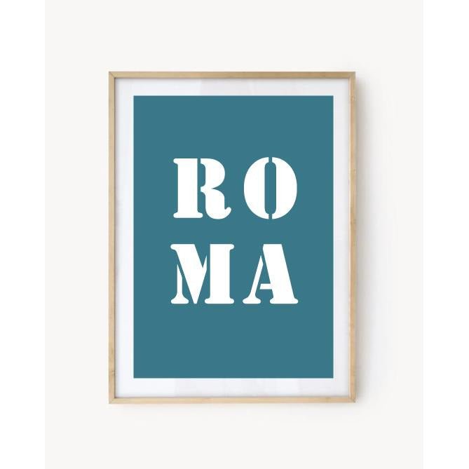 Affiche Poster Rome bleu turquoise | Affiche Poster Italie