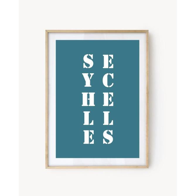 Affiche Poster Seychelles bleu turquoise