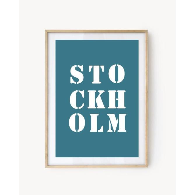 Affiche Poster Stockholm bleu turquoise