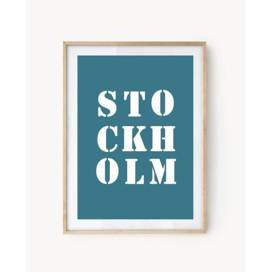 Affiche Poster Stockholm bleu turquoise