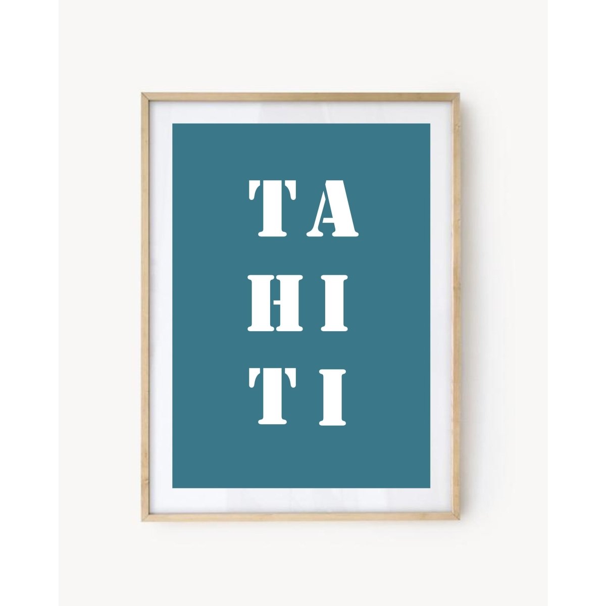 Affiche Poster Tahiti bleu turquoise