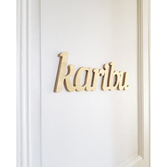 Mot déco "Karibu" - Doré