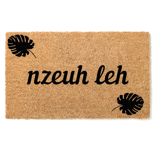 "Nzeuh leh" door mat- "Hello" in Bafang